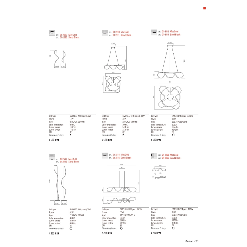 Redo 01-2530 - Lampada da tavolo LED dimmerabile CORRAL LED/12W/230V nero
