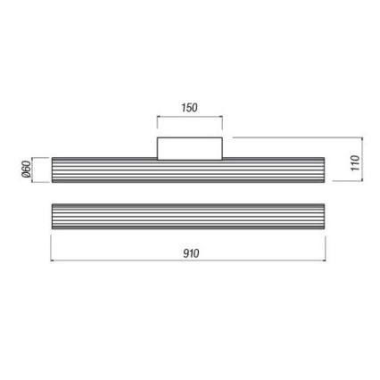 Redo 01-2593 - LED-Badspiegelleuchte RIGAL LED/18W/230V 4000K 91 cm CRI 90 IP44 glänzender Chrom/Weiß
