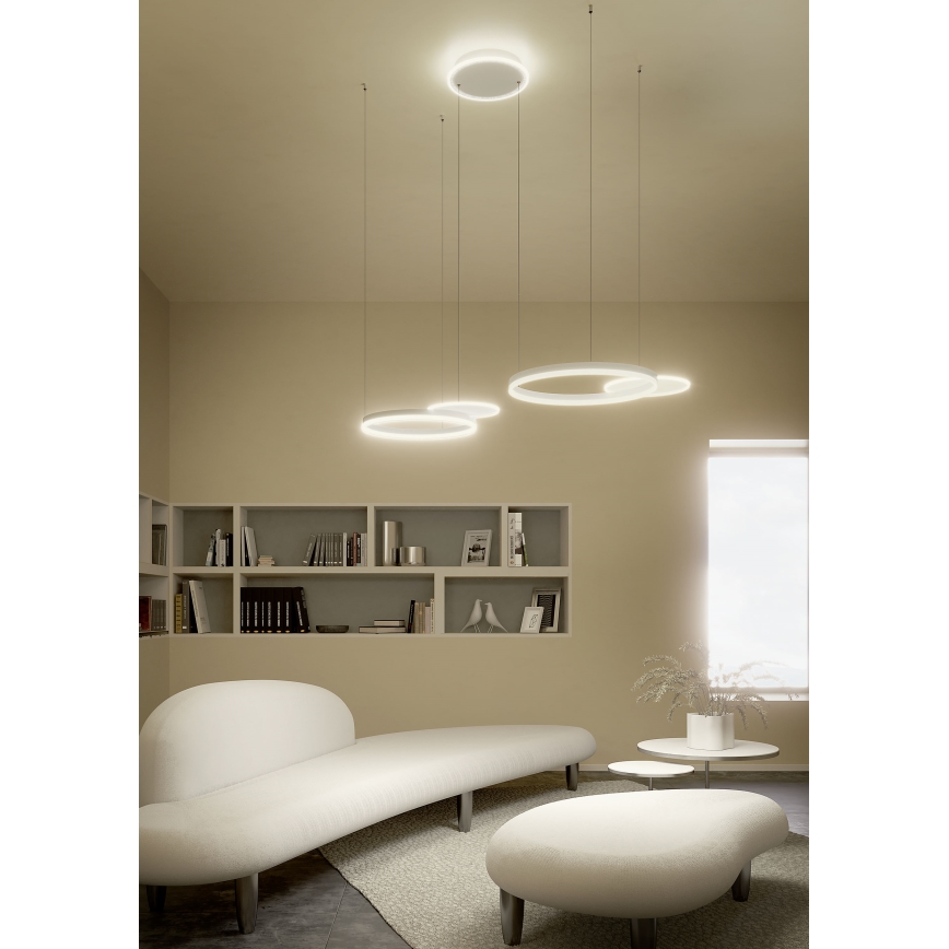 Redo 01-2605 - Lampadario a sospensione dimmerabile a cavo SIGUA LED/99W/230V CRI 90 bianco
