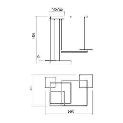 Redo 01-2611 - Suspension LED dimmable sur câble SIGUA LED/110W/230V IRC 90 blanc