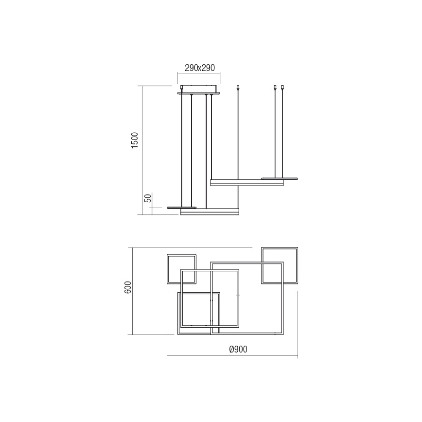 Redo 01-2611 - Suspension LED dimmable sur câble SIGUA LED/110W/230V IRC 90 blanc