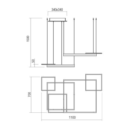 Redo 01-2615 - Suspension LED dimmable sur câble SIGUA LED/137W/230V IRC 90 dorée