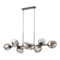Redo 01-2622 - Lampadario a sospensione con filo PIERCE 8xE27/42W/230V nero/fumé