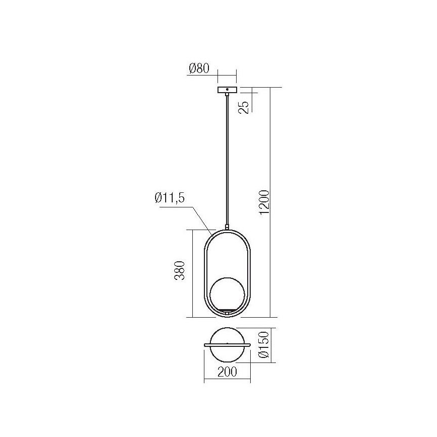 Redo 01-2624 - Suspension filaire NIVA 1xE14/28W/230V
