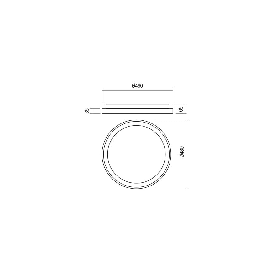 Redo 01-2668 - Plafoniera LED dimmerabile ICONIC LED/40W/230V diametro 48 cm nero