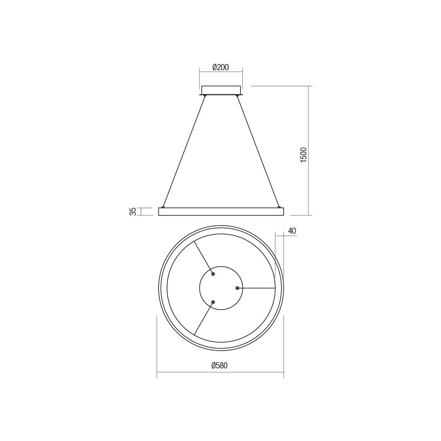 Redo 01-2673 - Lampadario a sospensione con filo LED dimmerabile ICONIC LED/50W/230V diametro 58 cm oro