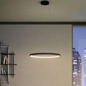 Redo 01-2674- Lampadario a sospensione con filo LED dimmerabile ICONIC LED/50W/230V diametro 58 cm nero