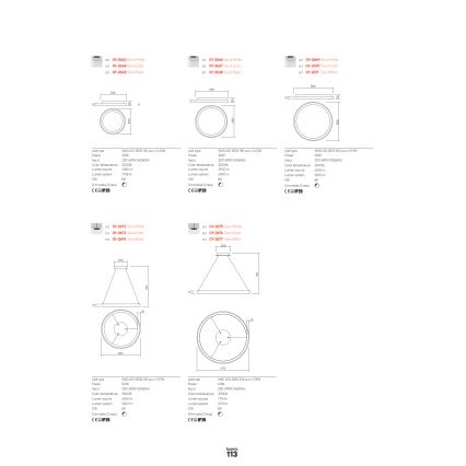 Redo 01-2675 - Suspension LED dimmable sur câble ICONIC LED/60W/230V Ø 78 cm blanche