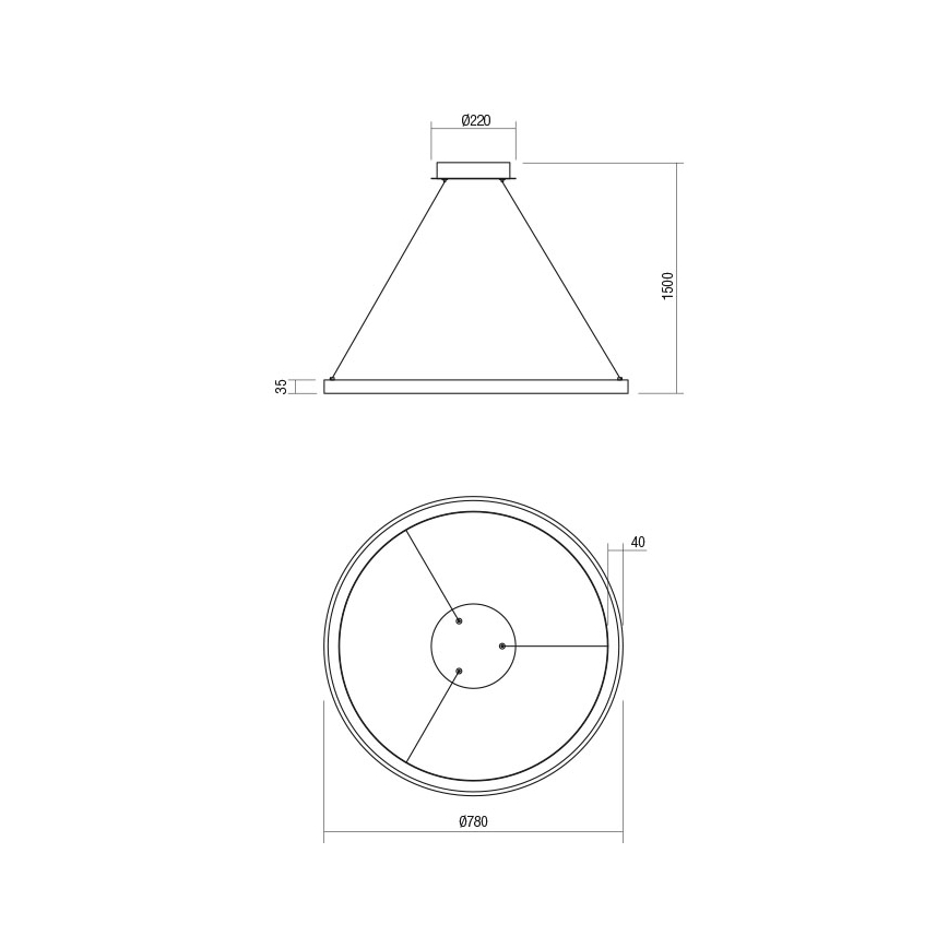 Redo 01-2675 - Suspension LED dimmable sur câble ICONIC LED/60W/230V Ø 78 cm blanche