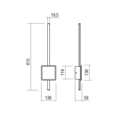Redo 01-2697 - Applique LED DIAZ LED/20W/230V CRI 90 oro