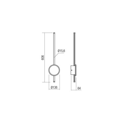Redo 01-2699 - Applique a LED DIAZ LED/18W/230V CRI 90 bianco