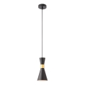 Redo 01-2711 - Lampadario a sospensione con filo KILT 1xE27/42W/230V diametro 12 cm nero
