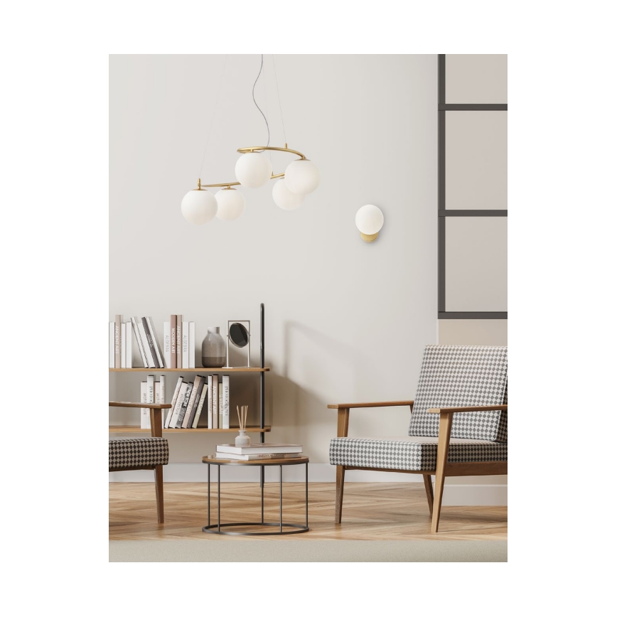 Redo 01-2719 - Lampadario a sospensione con filo VOLLEY 5xE14/28W/230V oro