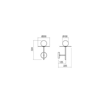 Redo 01-2725 - Applique murale PLATO 1xG9/10W/230V doré