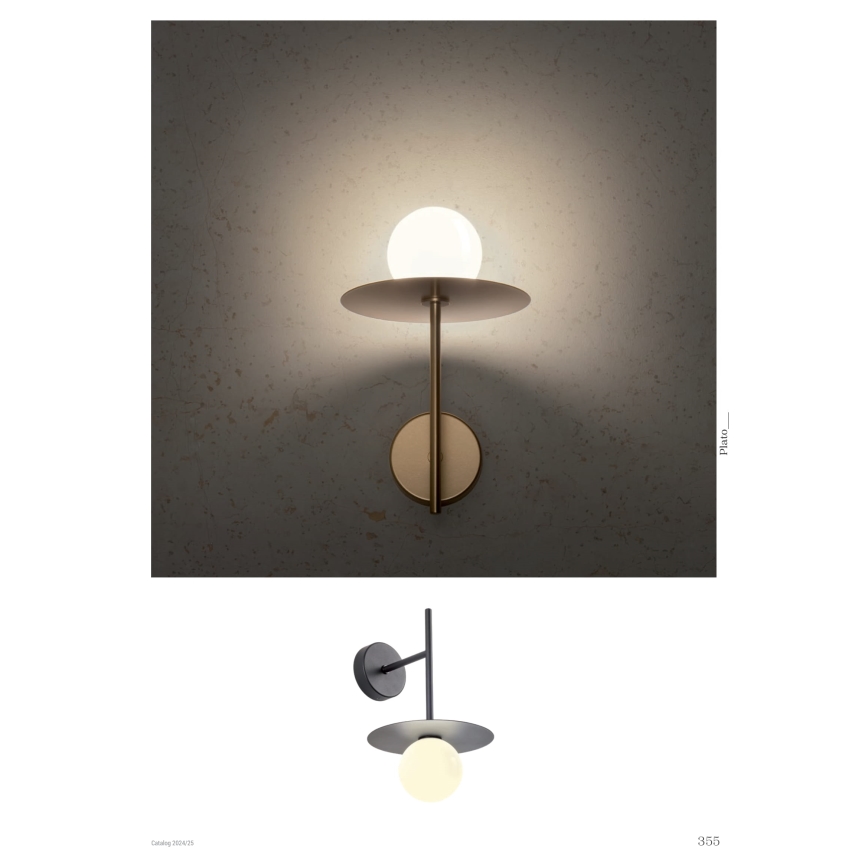 Redo 01-2726 - Applique murale PLATO 1xG9/10W/230V noir