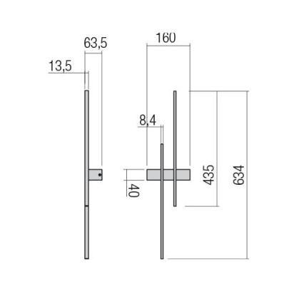 Redo 01-2745 - Applique murale TANGENT LED/13W/230V IRC 90 noire