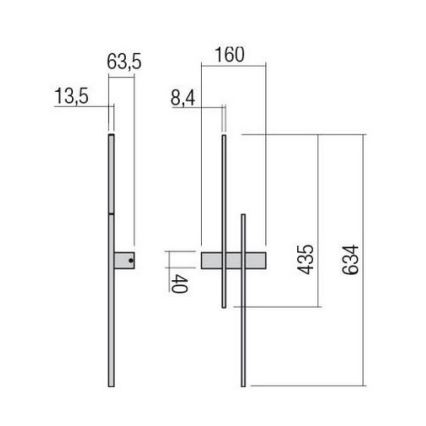 Redo 01-2746 - Applique murale TANGENT LED/13W/230V 3000K 63,4 cm IRC 90 blanche
