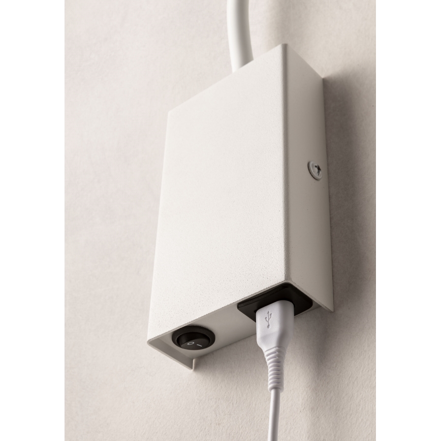 Redo 01-2754 - Lampada flessibile LED WALLIE LED/3W/230V USB CRI 90 bianco