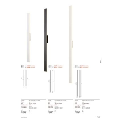 Redo 01-2771 - LED-Wandleuchte WAPI LED/30W/230V 119 cm schwarz