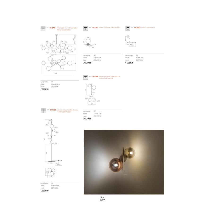 Redo 01-2784 - Lampe de table ROY 2xG9/10W/230V