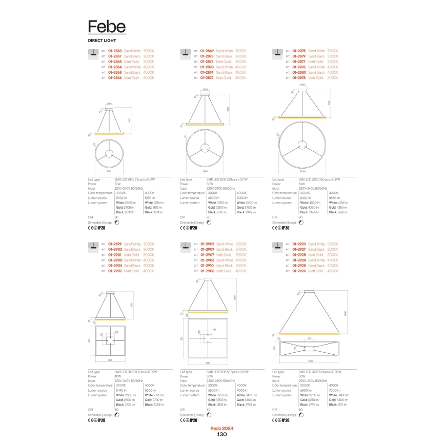 Redo 01-2819 - Applique murale LED dimmable FEBE LED/24W/230V noire