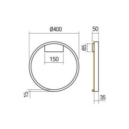 Redo 01-2819 - Applique murale LED dimmable FEBE LED/24W/230V noire