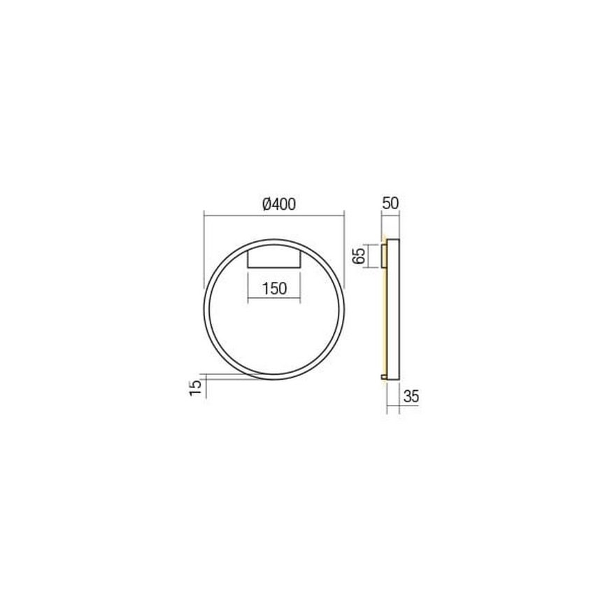 Redo 01-2819 - Applique murale LED dimmable FEBE LED/24W/230V noire