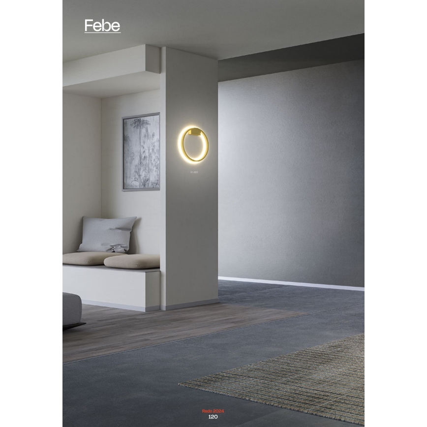 Redo 01-2835 - Applique murale à intensité variable FEBE LED/24W/230V doré