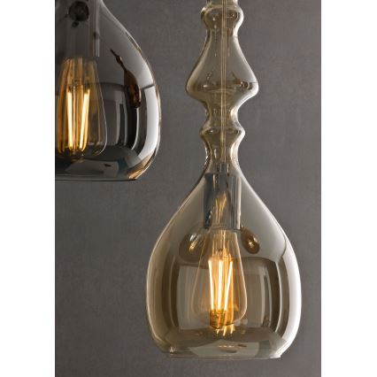 Redo 01-2938 - Lampadario a sospensione su cavo AMBIX 1xE27/42W/230V Ø 18 cm grigio