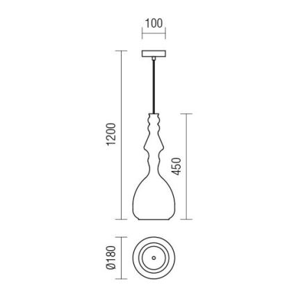 Redo 01-2938 - Suspension à câble AMBIX 1xE27/42W/230V Ø 18 cm gris