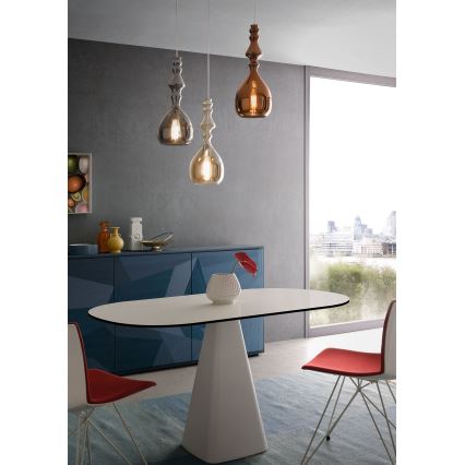 Redo 01-2939 - Lampadario a sospensione AMBIX 1xE27/42W/230V Ø 18 cm marrone