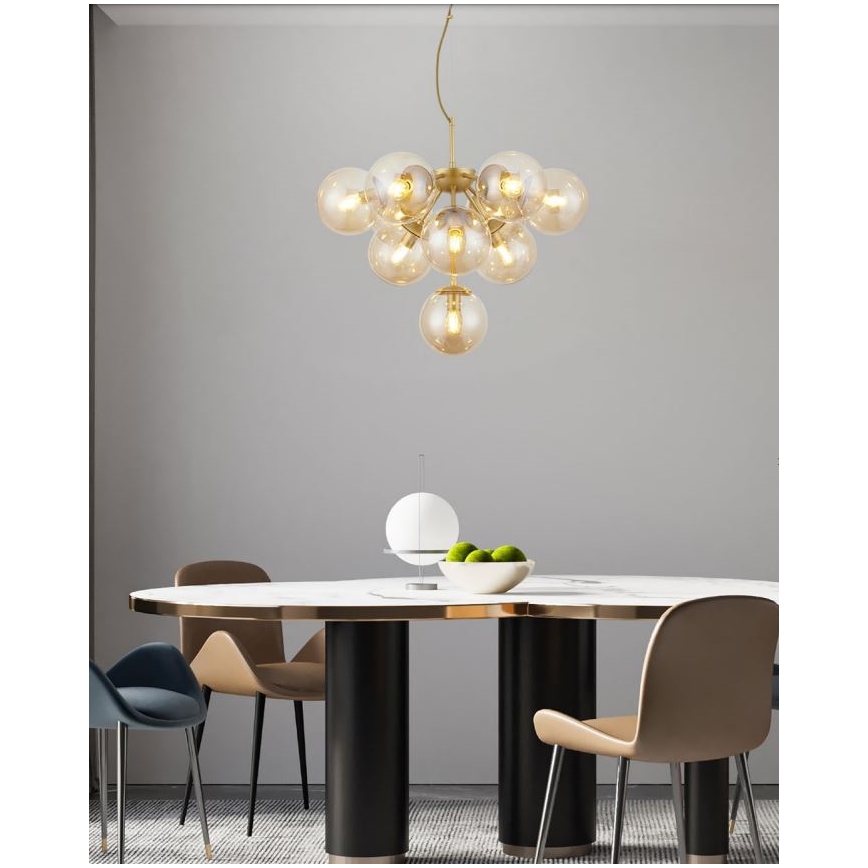 Redo 01-2940 - Lampadario a sospensione con filo AGAPE 10xE14/28W/230V oro