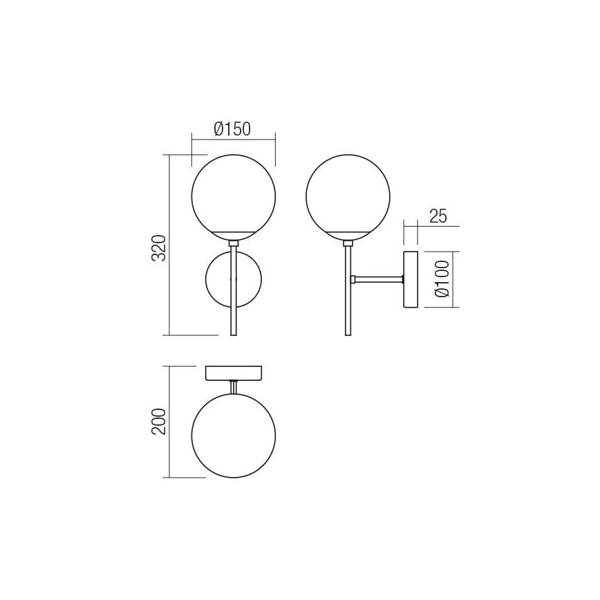 Redo 01-2942 - Applique murale MUNDI 1xE14/28W/230V cuivre