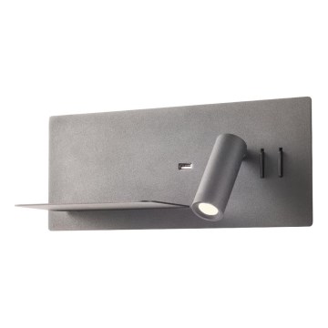 Redo 01-2985 - LED-Wand-Spotleuchte BROOK LED/8W/230V + LED/3W USB CRI 90 schwarz links