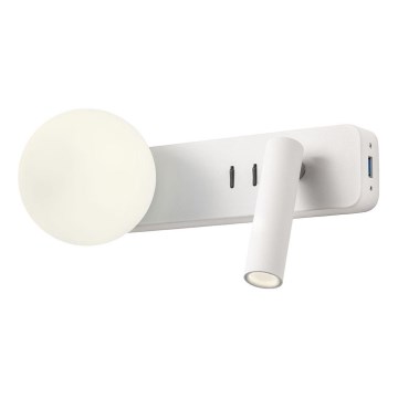 Redo 01-2991 - Applique murale LED OASIS LED/3W/230V + 1xG9/10W USB IRC 90 blanche