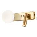 Redo 01-2992 - Applique murale LED OASIS LED/3W/230V + 1xG9/10W USB IRC 90 bronze