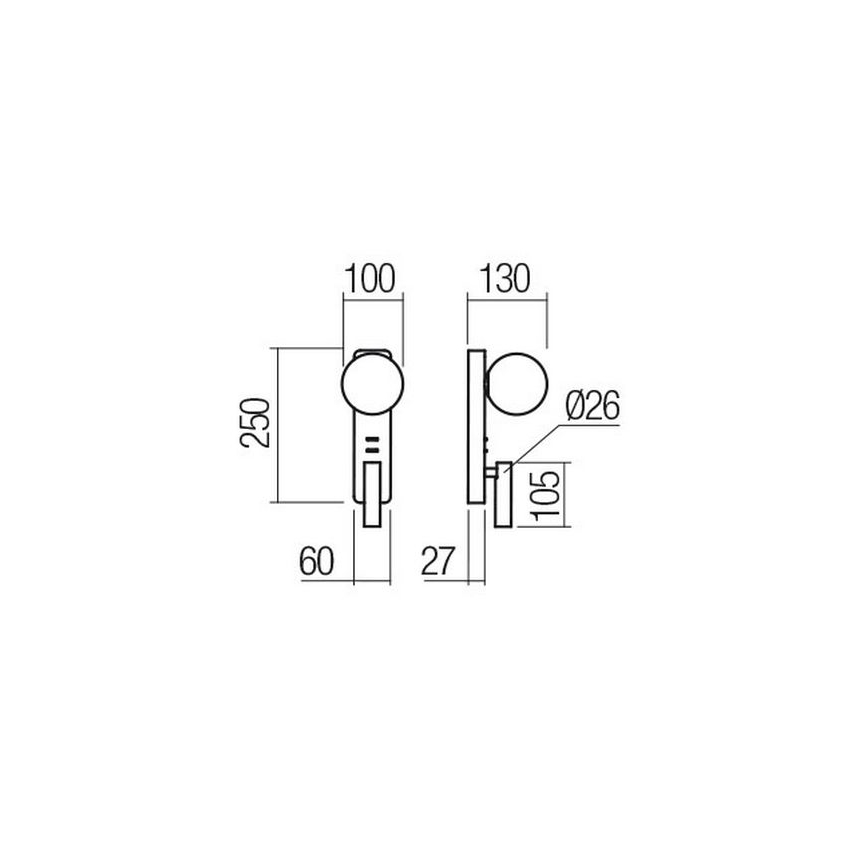 Redo 01-2993 - Applique da parete LED OASIS LED/3W/230V + 1xG9/10W USB CRI 90 cromo lucido