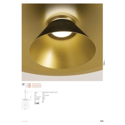 Redo 01-3003 - Suspension LED sur câble FARGO LED/16,5W/230V CRI 90 Ø 50 cm beige/blanc