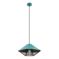 Redo 01-3006 - Suspension sur câble GRILL 1xE27/42W/230V Ø 39,6 cm noir/turquoise