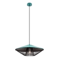 Redo 01-3010 - Suspension sur câble GRILL 1xE27/42W/230V Ø 49,5 cm noir/turquoise