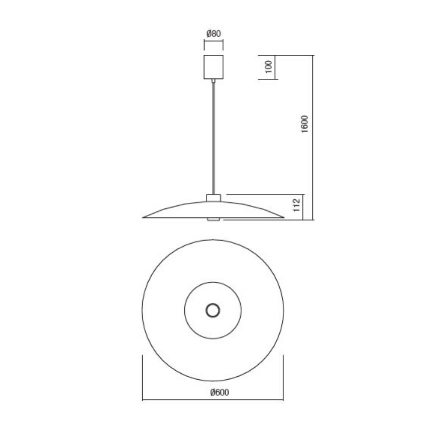 Redo 01-3019 - Suspension LED sur câble LARS LED/14W/230V + LED/10W Ø 60 cm CRI 90 vert
