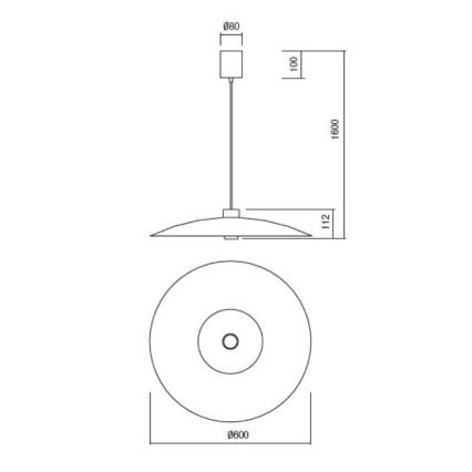 Redo 01-3020 - Suspension LED LARS sur câble LED 14W/230V + LED 10W Ø 60 cm IRC 90 orange