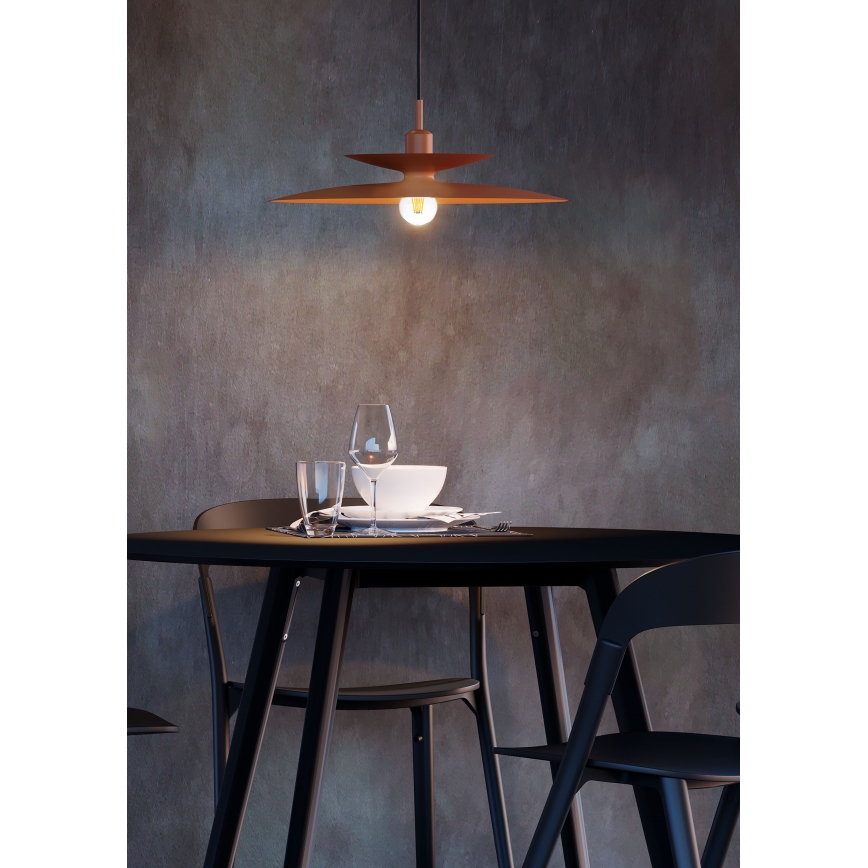 Redo 01-3049 - Lampadario a sospensione con cavo GUNNAR 1x E27/42W/230V diam. 50 cm arancione