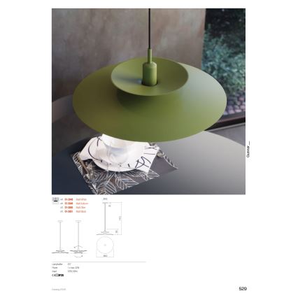 Redo 01-3049 - Lampadario a sospensione con cavo GUNNAR 1x E27/42W/230V diam. 50 cm arancione