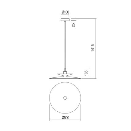 Redo 01-3051 - Lampada a sospensione su cavo GUNNAR 1xE27/42W/230V Ø 50 cm, nero
