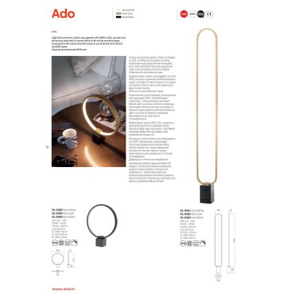 Redo 01-3063 - Lampada da terra dimmerabile a LED ADO LED/24W/230V nero