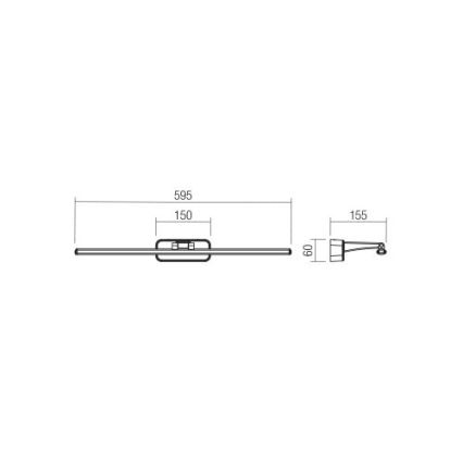 Redo 01-3085 - Lampe LED pour tableau STEAM LED/12W/230V 59,5 cm blanche