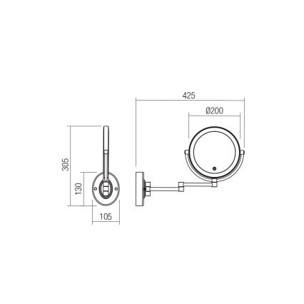 Redo 01-3087 - LED Dimmerabile touch Specchio cosmetico SELFIE LED/7W/230V 3000/4000/6000K bianco