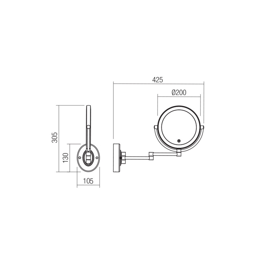 Redo 01-3088 - Dimmbarer LED-Touch-Kosmetikspiegel SELFIE LED/7W/230V 3000/4000/6000K schwarz