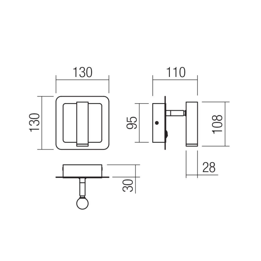 Redo 01-3091 - LED-Wandstrahler CLOSER LED/6W/230V weiß